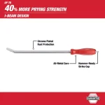Milwaukee 4-Piece Pry Bar Set with I-Beam Design and Hammer-Ready Strike Cap thumbnail 3