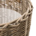 Glitzhome Natural Round Wicker Willow Baskets with Rope Handles, Set of 3, Farmhouse Style thumbnail 5