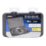 MIBRO 26-Piece SAE Tap, Die and Drill Set with Titanium Coated GCr15 Alloy Steel thumbnail 2