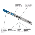 Bosch 21 TPI Bi-Metal T-Shank Jig Saw Blades for 10-16 Gauge Sheet Metal, 3-Pack thumbnail 2