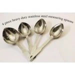 ExcelSteel 4-Piece Heavy Duty Stainless Steel Measuring Spoon Set with Organizing Ring thumbnail 5