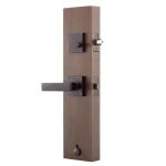 Copper Creek Craftsman Tuscan Bronze Front Door Handleset with Remi Lever Interior Trim thumbnail 4