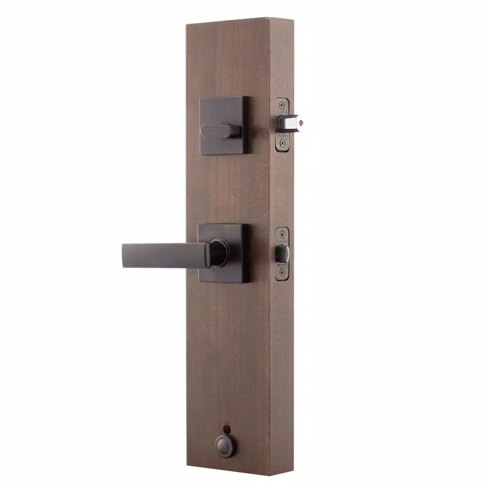 Copper Creek Craftsman Tuscan Bronze Front Door Handleset with Remi Lever Interior Trim