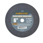 POWERTEC 6 in. Silicon Carbide 150 Grit Bench Grinding Wheel, 1/2 in. Arbor thumbnail 1