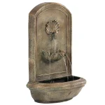 Sunnydaze Decor Seaside Resin Florentine Stone Solar Outdoor Wall Fountain thumbnail 1