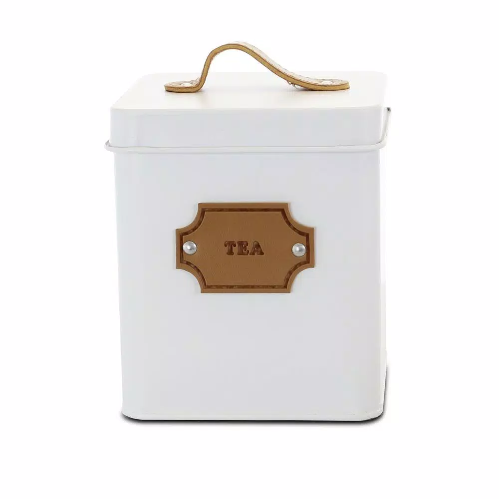 MegaChef 5-Piece Metal Kitchen Canister Set with Matte White Finish