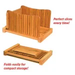 Unbranded DB-Tech Bamboo Wood Compact Foldable Bread Slicer - Adjustable Thickness thumbnail 6