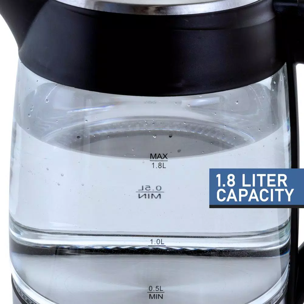 MegaChef Mega Chef 1.8L Glass and Stainless Steel Electric Tea Kettle