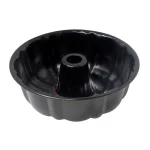 Home Basics Non-Stick Steel Fluted Bundt Cake Pan, Black thumbnail 1