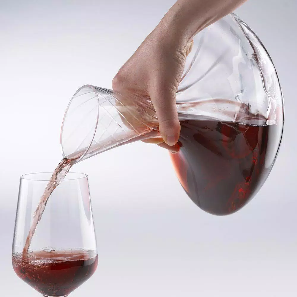 Wine Enthusiast Allure 47.25 oz. Aerating Wine Decanter, Mouth-Blown Lead-Free Crystal