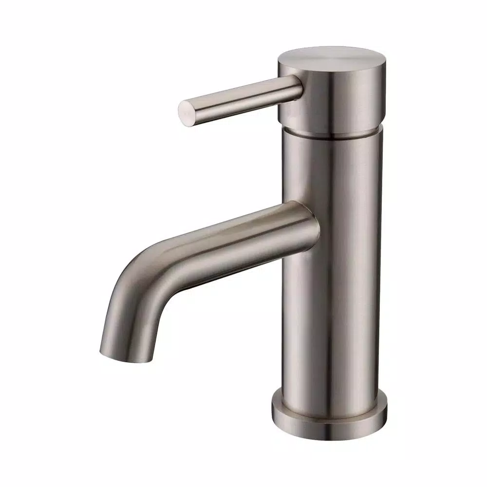 Vanity Art Contemporary Single Hole Single-Handle 6.5 in. Lavatory Faucet in Brushed Nickel