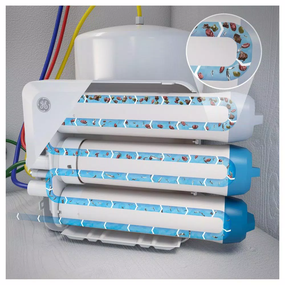 GE Under Sink Reverse Osmosis Water Filtration System, 3-Stage with Faucet