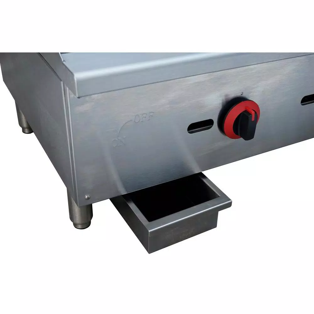 SABA 36 in. Commercial Gas Griddle, 3 Burners, Stainless Steel