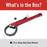 RIDGID C-24 Heavy-Duty Chain Wrench, 3 in. Rated Capacity thumbnail 2