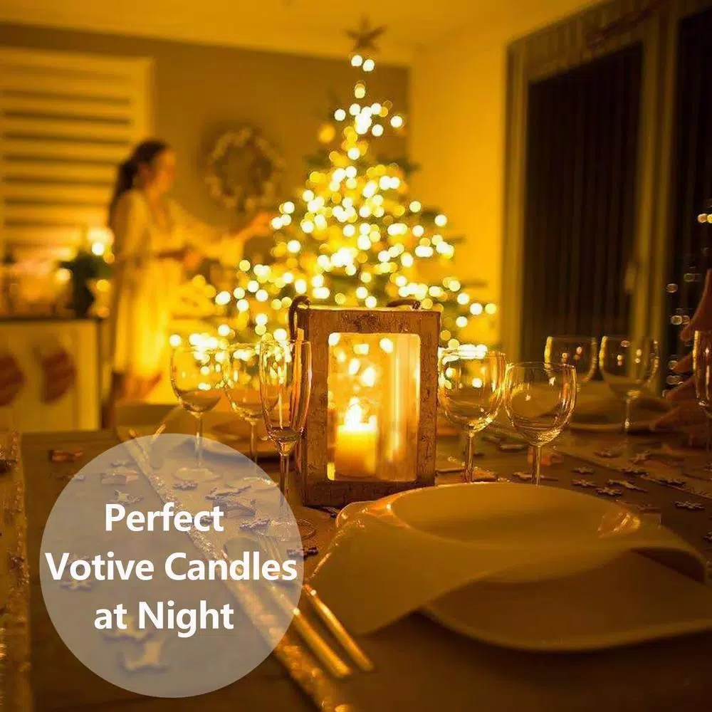Novelty Place 1.6 in. Flameless Votive LED Tea Light Candles, Bright Flickering Warm White, 12-Pack