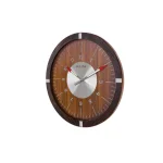 Bulova Aerojet 30 in. Zebrawood Veneer Round Wall Clock with Walnut Dial thumbnail 2