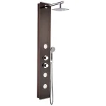 ANZZI Pure 59 in. 3-Jet Full Body Shower Panel System, Mahogany Deco-Glass with Heavy Rain Head & Handheld Sprayer thumbnail 1