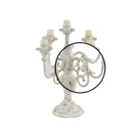LITTON LANE Distressed White Iron Scroll 5-Light Candelabra Candle Holder thumbnail 3