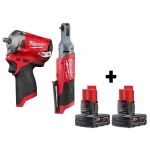 Milwaukee M12 FUEL 12V Cordless 3/8 in. Stubby Impact Wrench & 1/4 in. Ratchet Combo Kit with (2) 3.0 Ah Batteries thumbnail 1