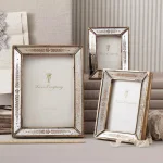 Two's Company Verona Gold Leaf Mirror Picture Frame Set of 3, Antique Gold Finish, Assorted Sizes thumbnail 2
