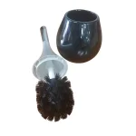 Unbranded Water Drop Ceramic Toilet Bowl Brush and Holder Set - Navy Blue thumbnail 4