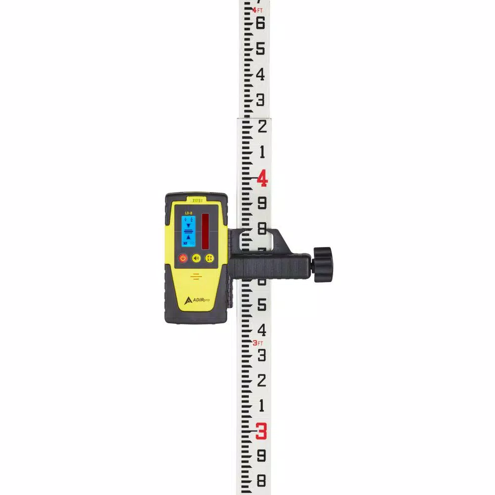 AdirPro 8 ft. Fiberglass Telescoping Grade Rod with 10ths Scale