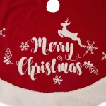 Glitzhome 48 in. Merry Christmas Fabric Tree Skirt with Reindeer and Snowflake Pattern thumbnail 4
