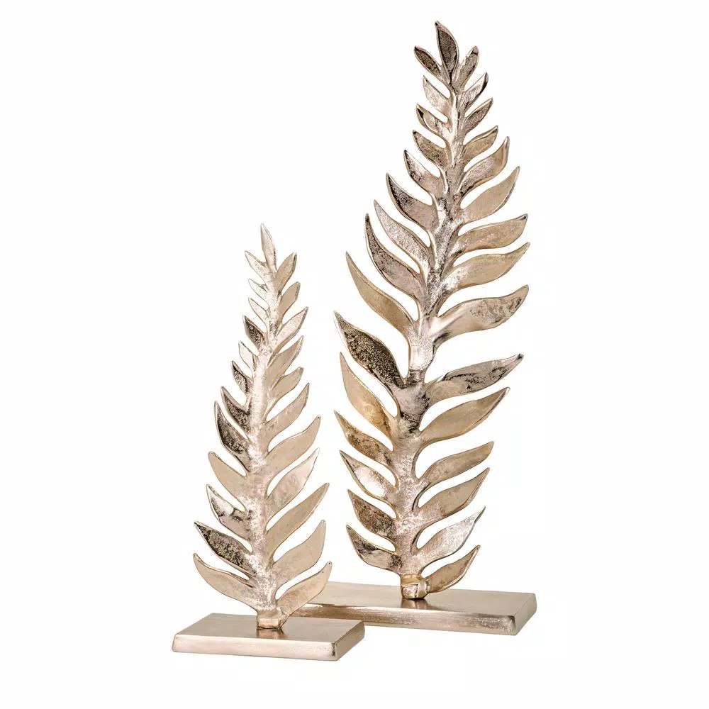 Unbranded Carrolton Small Leaf Sculpture Gold Ceramic Modern Statuary