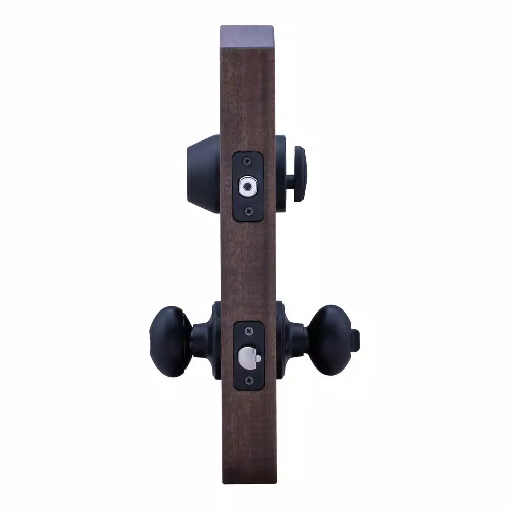 Copper Creek Colonial Egg Style Black Entry Door Knob with Single Cylinder Deadbolt Combo Pack
