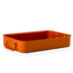 Ovente 5.5 Qt. Non-Stick Roasting Pan with Carving Set and V-Shaped Rack, Copper thumbnail 3
