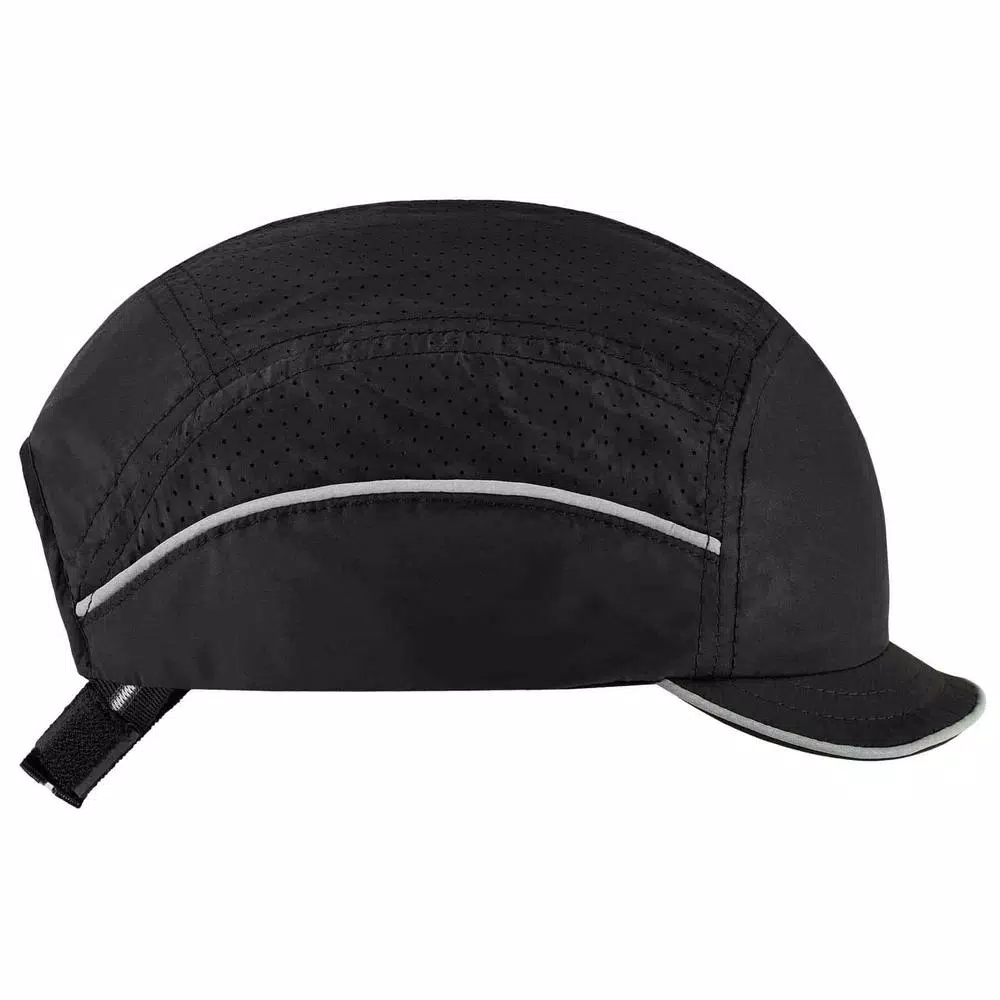 Skullerz 8955 Micro Brim Black Lightweight Vented Bump Cap Hat