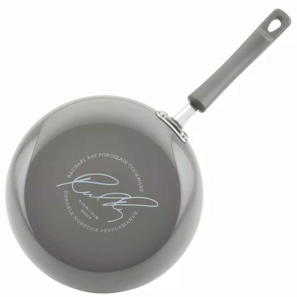Rachael Ray Classic Brights 19-Piece Sea Salt Gray Nonstick Cookware Set with LocknLock Containers
