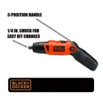 BLACK+DECKER 3.6V Cordless 1/4 in. 3-Position Screwdriver with Charger and Battery thumbnail 2