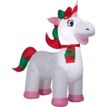 Gemmy 3.25 ft. H x 3.5 ft. L Airblown Inflatable Christmas Unicorn Outdoor Holiday Decoration thumbnail 2