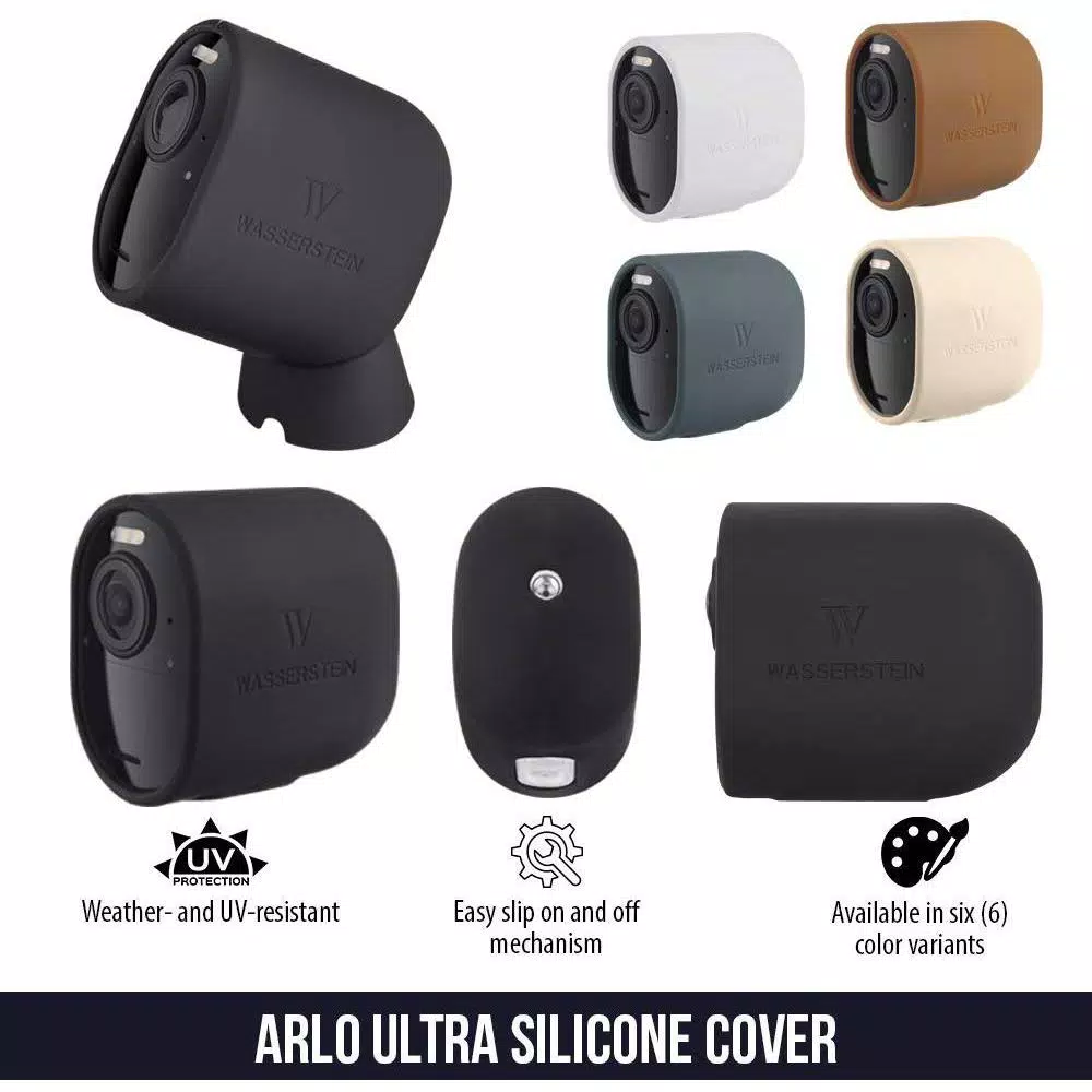 Wasserstein Protective Silicone Skins for Arlo Ultra/Ultra 2 and Pro 3/Pro 4 - Brown (3-Pack)