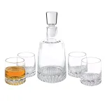 Badash Crystal Badash Barware Park Avenue 5-Piece Mouth Blown Crystal Whiskey Decanter and Rocks Glass Set thumbnail 1