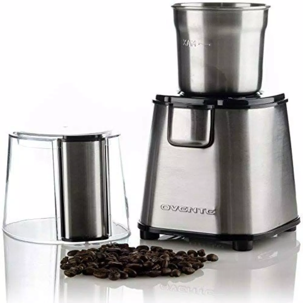 Ovente Electric Coffee Grinder, 200W Multi-Purpose Blade Grinder, Silver