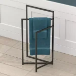 Gatco 3-Tier Freestanding Rectangle Towel Rack, Matte Black thumbnail 4