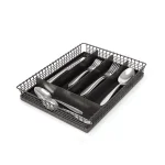 Spectrum Vintage Industrial Gray Steel 5-Compartment Silverware Drawer Organizer Tray thumbnail 1