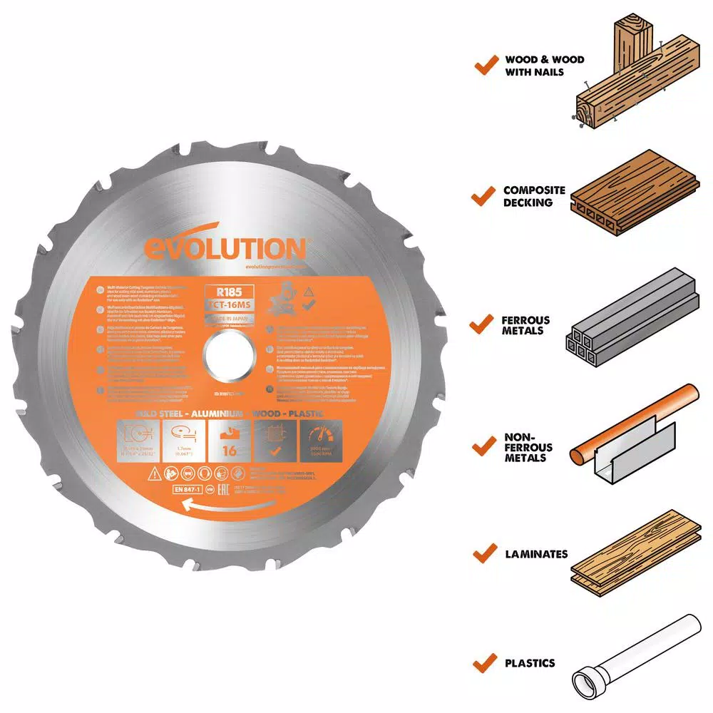 Evolution Power Tools Evolution RAGEBLADEX 7-1/4 in. 20-Teeth Multi-Material Miter Saw Blade