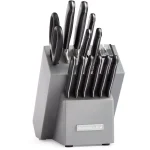 KitchenAid 14-Piece German Stainless Steel Knife Set with Triple Rivet Handles and Wood Block thumbnail 1