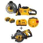 DEWALT FLEXVOLT 60V MAX 9 in. Brushless Cut-Off Saw Kit with (2) 9.0 Ah Batteries & 7-1/4 in. Circular Saw thumbnail 1