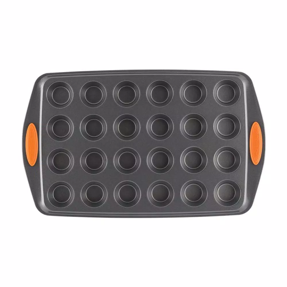 Rachael Ray Oven Lovin' 24-Cup Mini Muffin and Cupcake Pan, Nonstick Aluminum