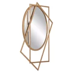 Pinnacle Modern Gold Geometric Layered Wall Mirror - 21 in. x 24 in. Round Accent Mirror thumbnail 2