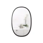 Umbra Hub Oval Modern Black Mirror with Rubber Rim, 36 in. x 24 in. thumbnail 1