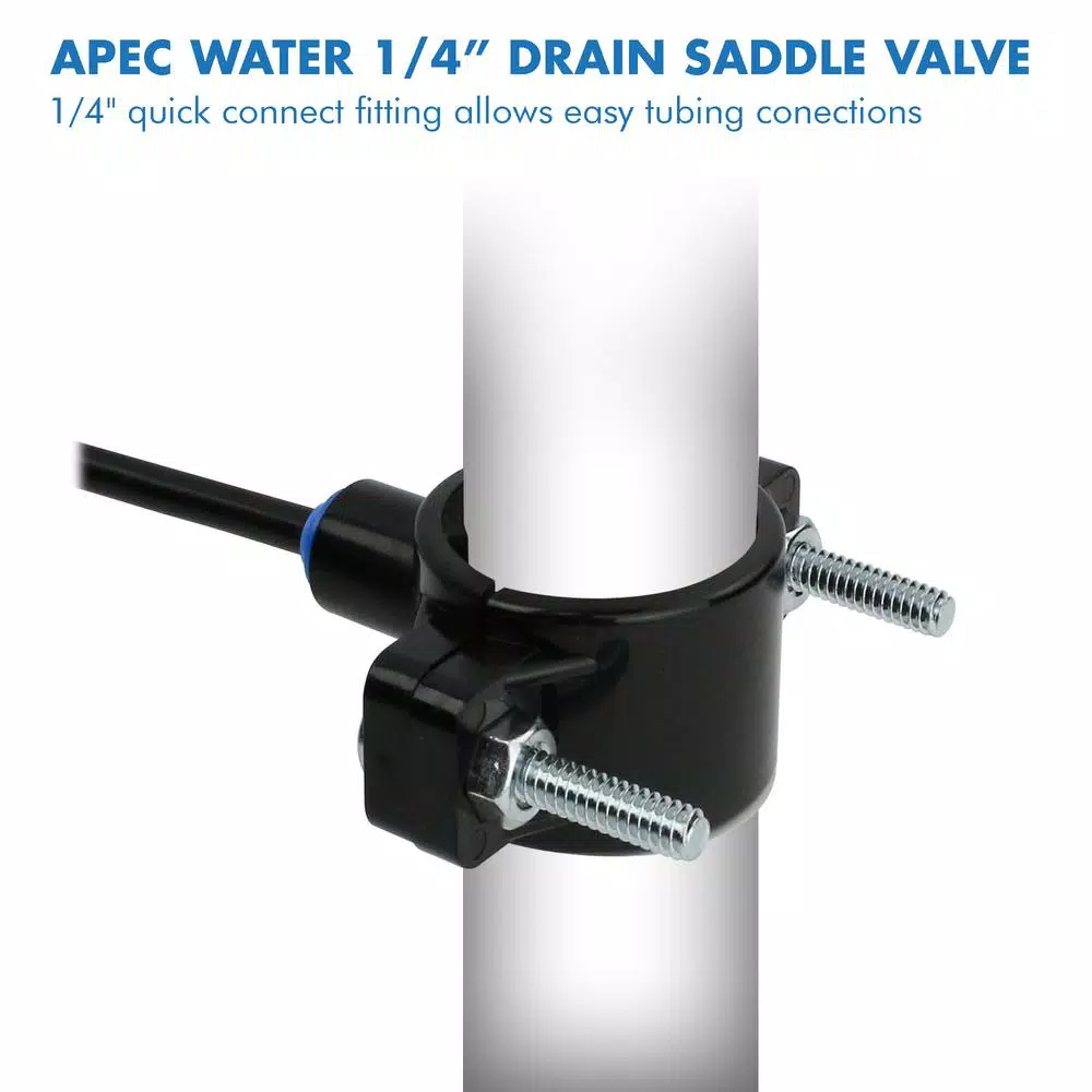 APEC Water Systems RO System Drain Saddle Clamp with 1/4 in. Quick-Connect Fitting