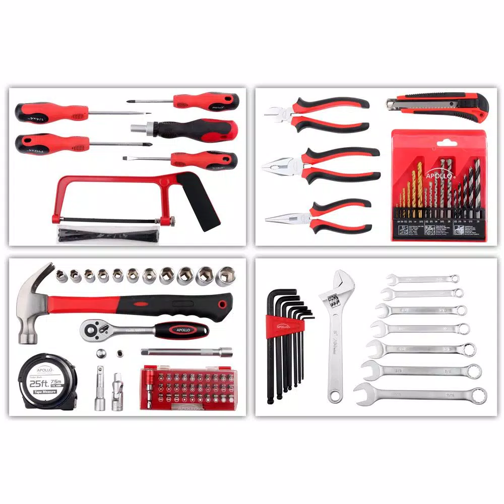 Apollo Tools 96-Piece Deluxe General Tool Kit with Aluminum Carrying Case