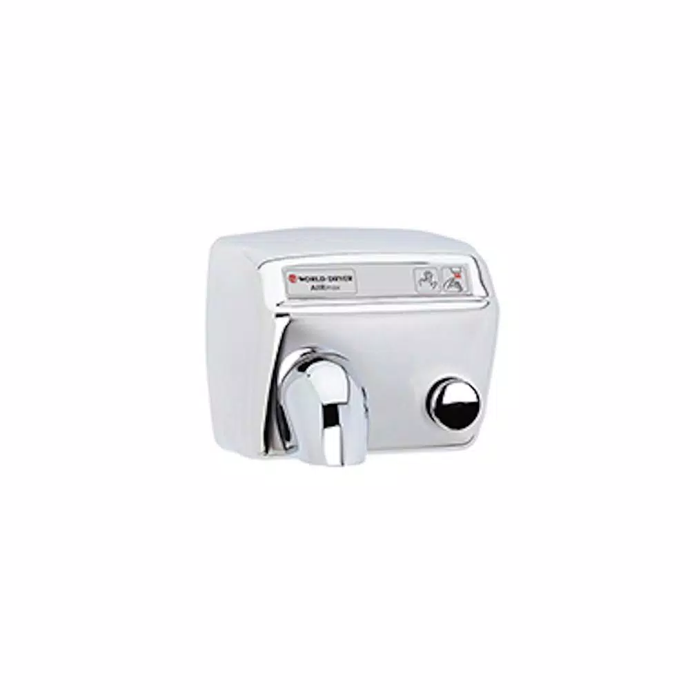 World Dryer AirMax DM5-972A Polished Stainless Steel Push-Button Electric Hand Dryer
