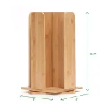 Mind Reader Bamboo 360° Rotating Cup and Lid Holder, 4-Compartment Organizer thumbnail 7