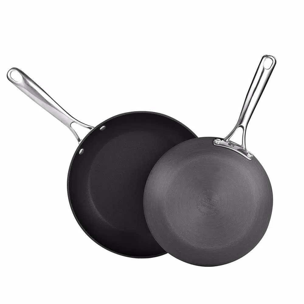 Cooks Standard 2-Piece Hard-Anodized Aluminum Nonstick Frying Pan Set, Black